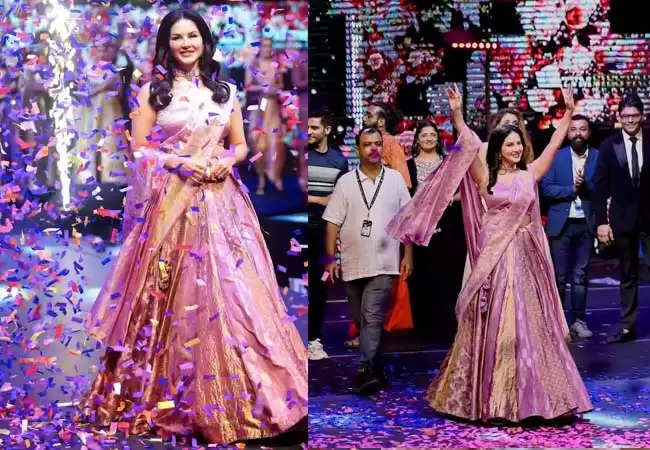 Sunny leone फैशन शो में बनीं शोस्टॉपर, भारतीय लहंगे में दिखाईं आदाएं